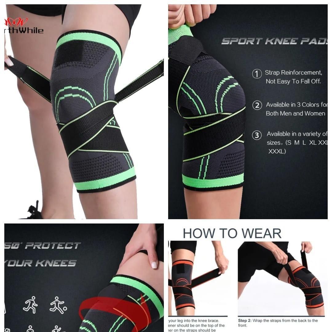 Knee Support Band For Pressure Weaving With 3D Weave Protection Against Injury Pressure Adjustable Knee Support For Men And Women (1 Piece With Box)