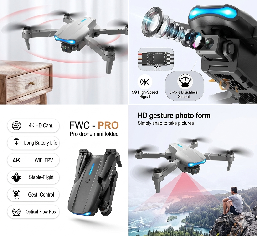 E99 Smart HD Camera Drone – Foldable WiFi Drone with 360° Aerial Flip