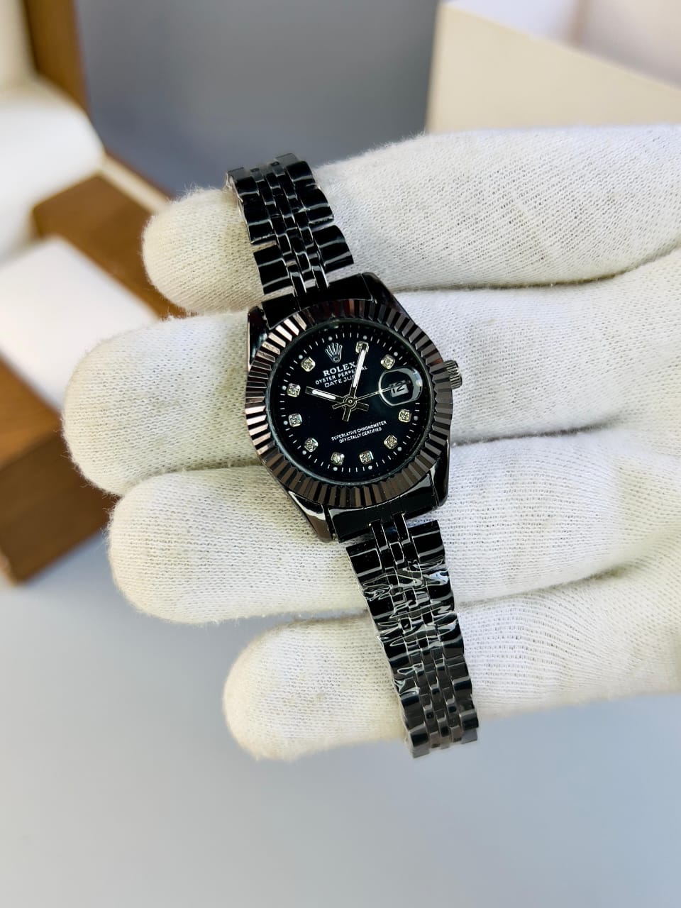 Women Rolex Watch (Black)